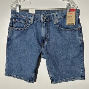 NWT Levi’s 412 Slim Stretch 5 Pocket‎ Blue Denim Jean Shorts Womans Size 32